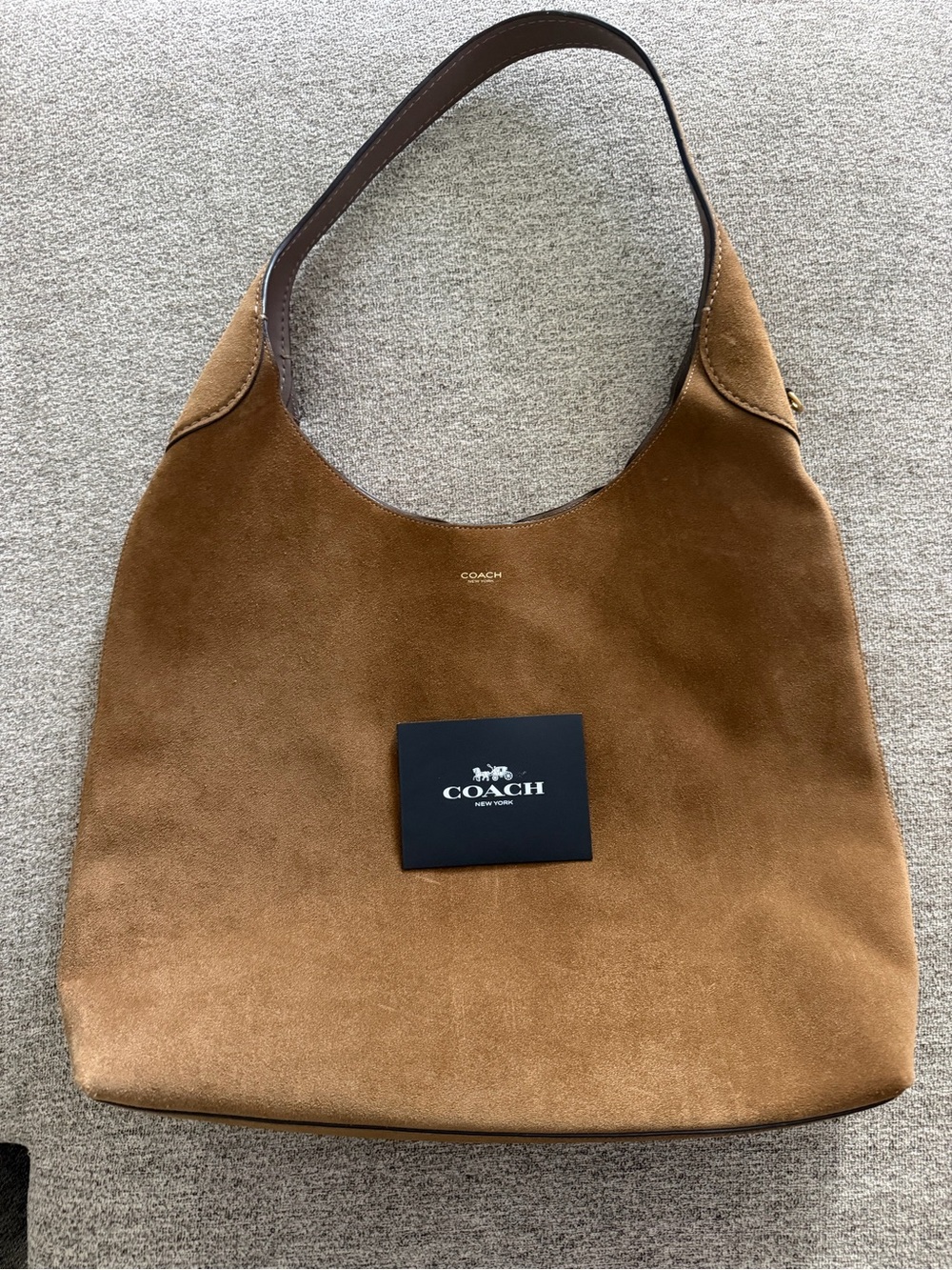 Coach New York Suede Shoulder Bag in Chestnut